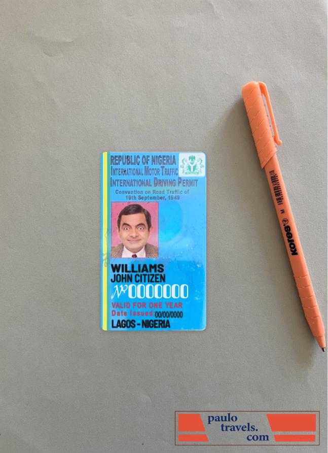 Nigeria international driving license photolook front PSD template